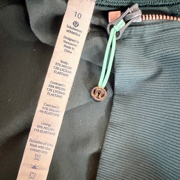 Lululemon Define Daily Practice Jacket Dark Fuel Green Gold Zip Sz 10 Athletic - Picture 9 of 16